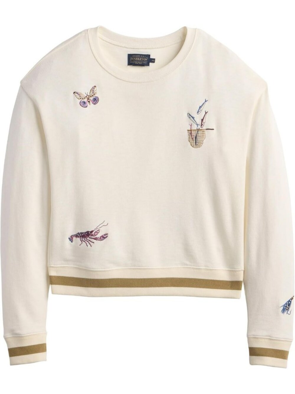 Cozy Embroidered Graphic French Terry Sweater for Women - Stylish & Comfy Top